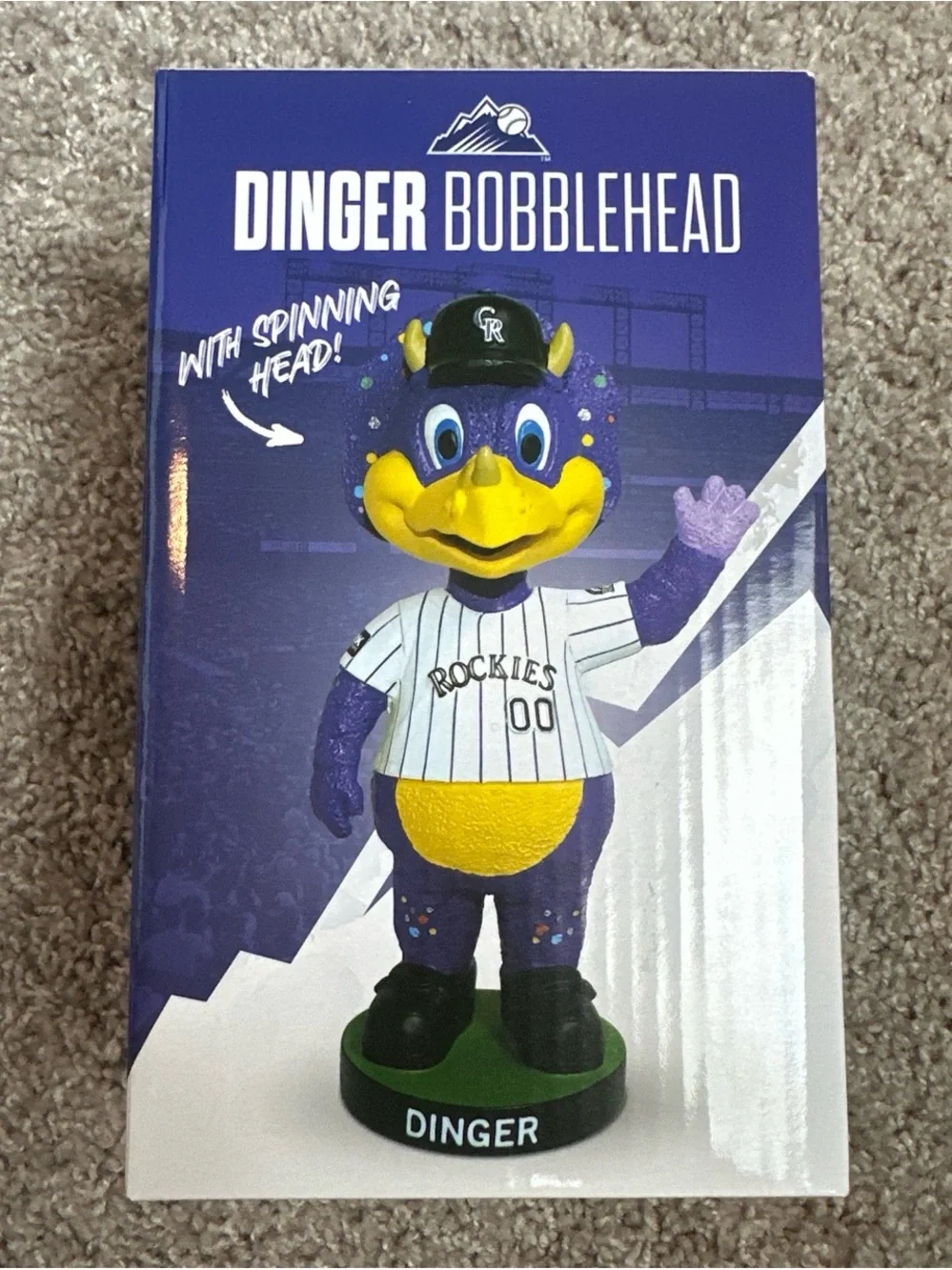 Rockies Purple & Yellow Dinger Bobblehead